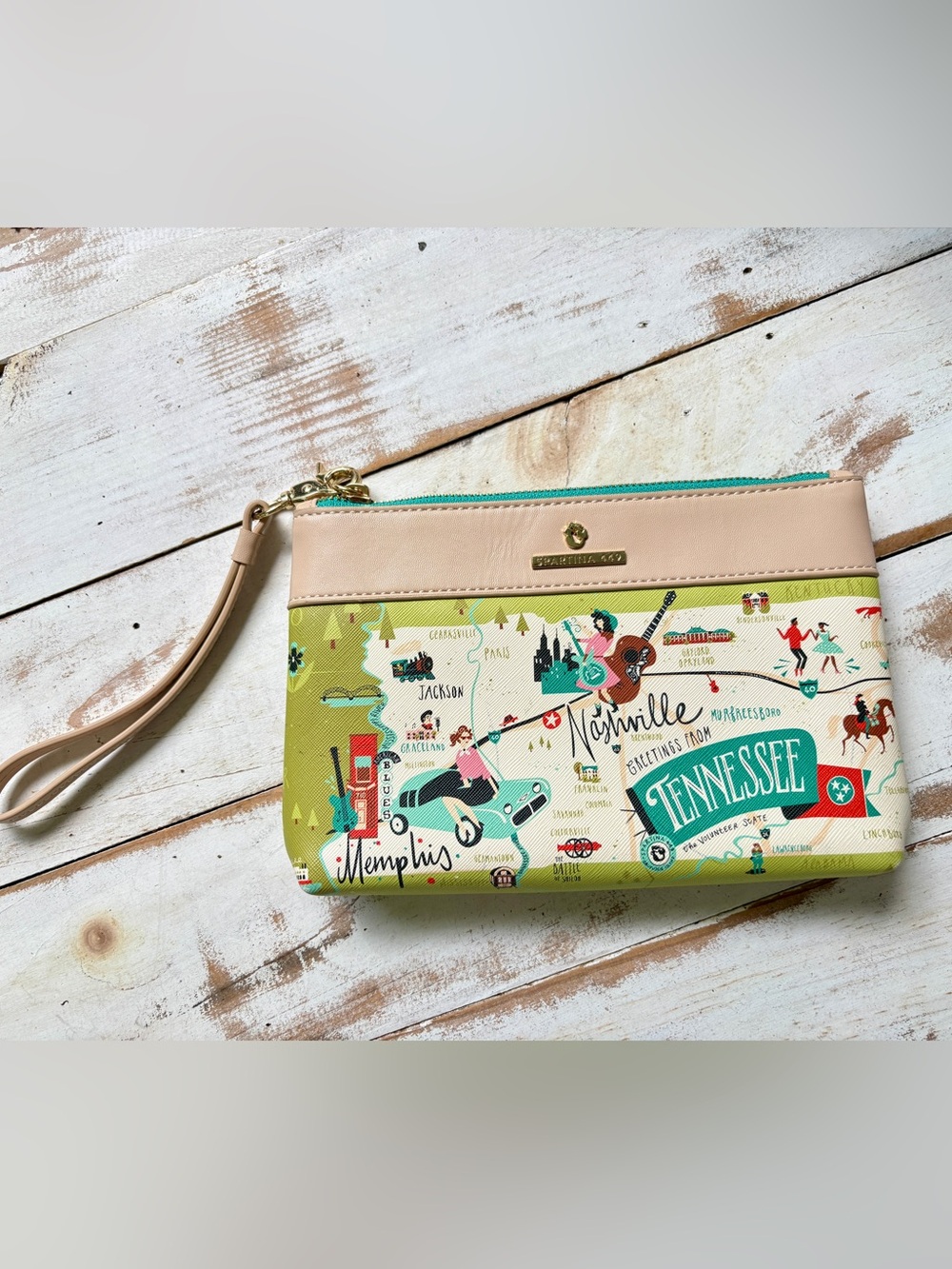 Spartina 449 Tennessee Scout travel wristlet purse wallet resort vacation NWOT